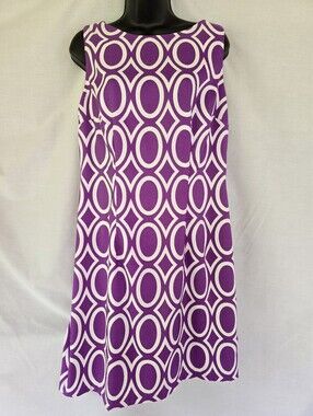 ALYX▪️Purple and White Bold Geometric Patterned A-Line Dress